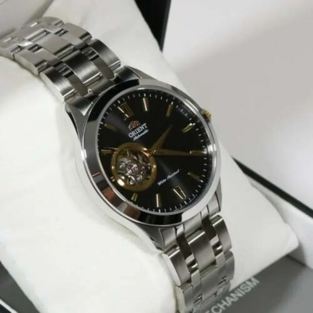Orient Men's Open Heart Black Dial Automatic Watch - Picture 1 of 5